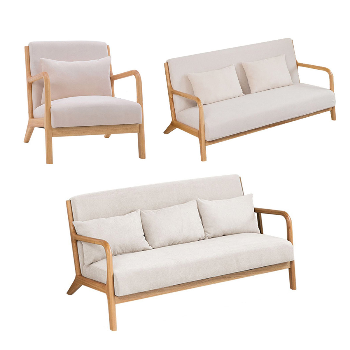 Bergen Scandinavian Wooden Sofa Set Furniture House Manila